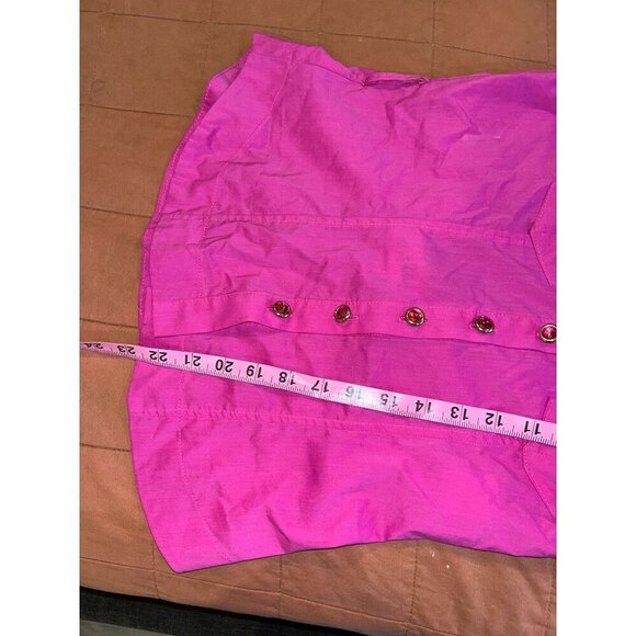 Y2K Joseph Ribkoff Womens Pink Short Sleeve Button-Up Blouse Size 8 - Picture 5 of 8